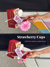Load image into Gallery viewer, Strawberry Cups with Pink Flowers
